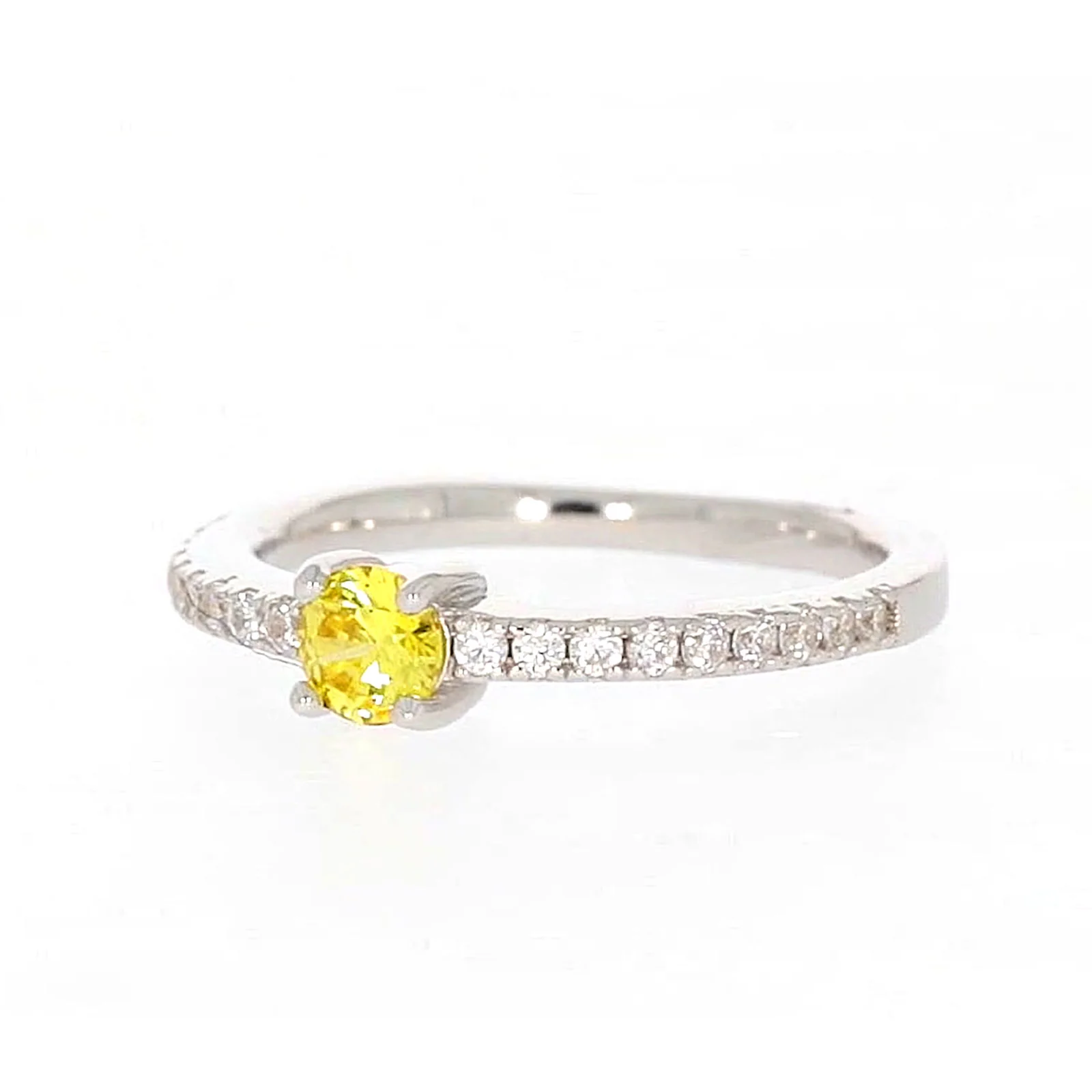 Sterling Silver Cubic Zirconia Stacker Ring - Image 7