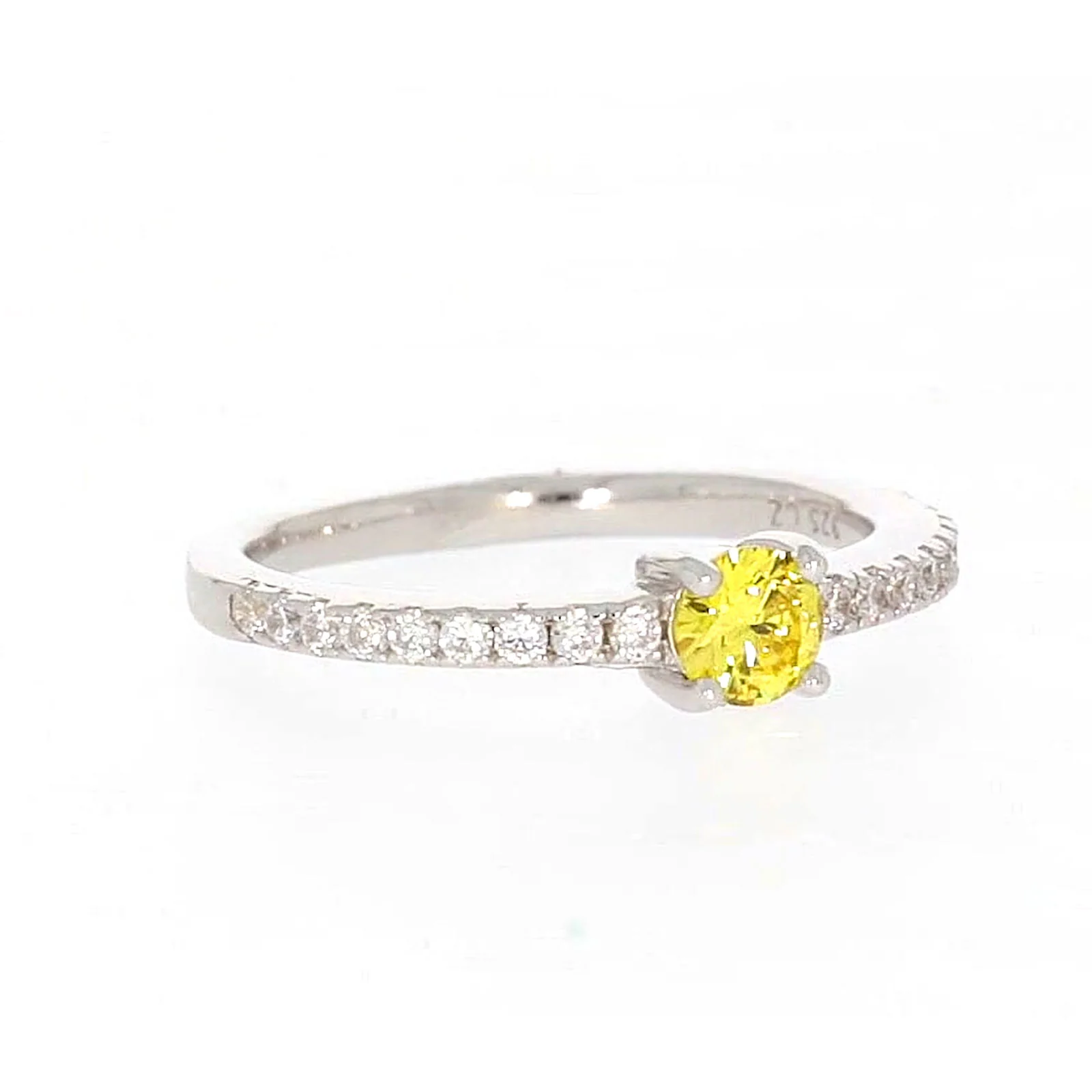 Sterling Silver Cubic Zirconia Stacker Ring - Image 70