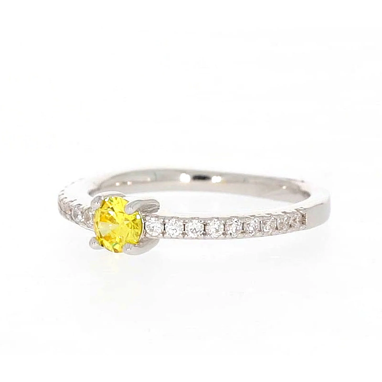 Sterling Silver Cubic Zirconia Stacker Ring - Image 8