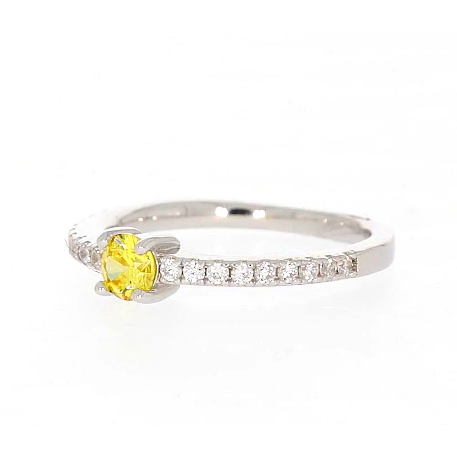 Sterling Silver Cubic Zirconia Stacker Ring - Image 9