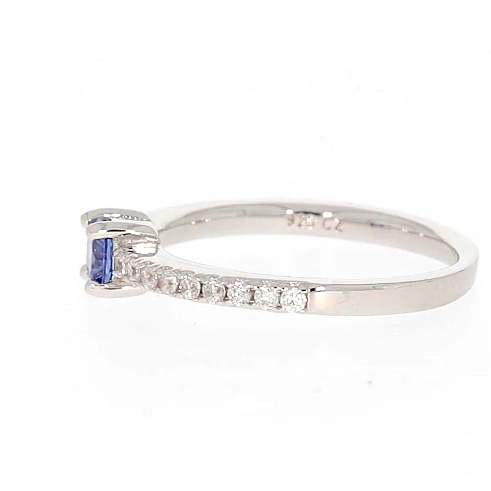 Sterling Silver with Blue Cubic Zirconia Stacker Ring - Image 19