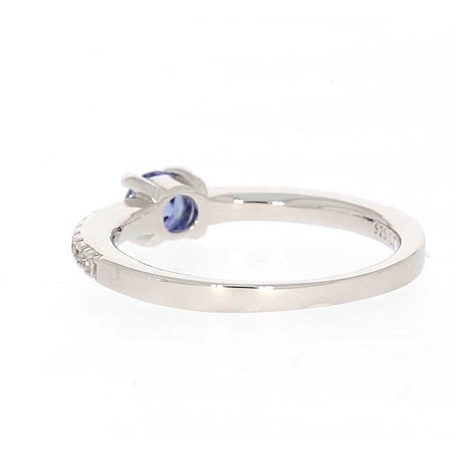 Sterling Silver with Blue Cubic Zirconia Stacker Ring - Image 32
