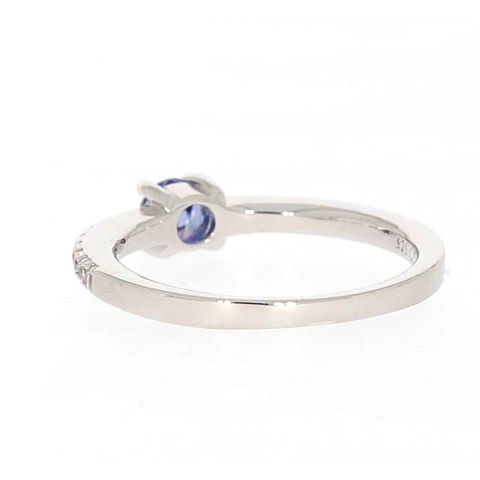 Sterling Silver with Blue Cubic Zirconia Stacker Ring - Image 33