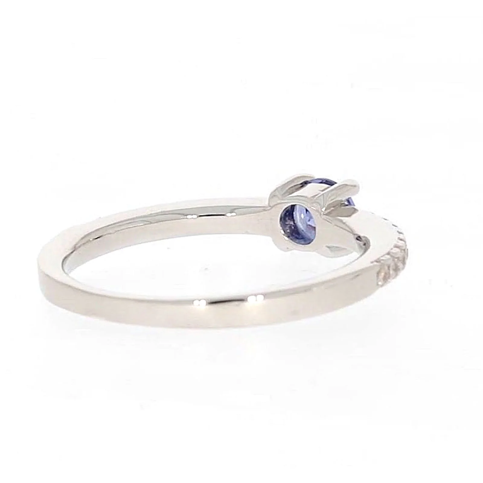 Sterling Silver with Blue Cubic Zirconia Stacker Ring - Image 46