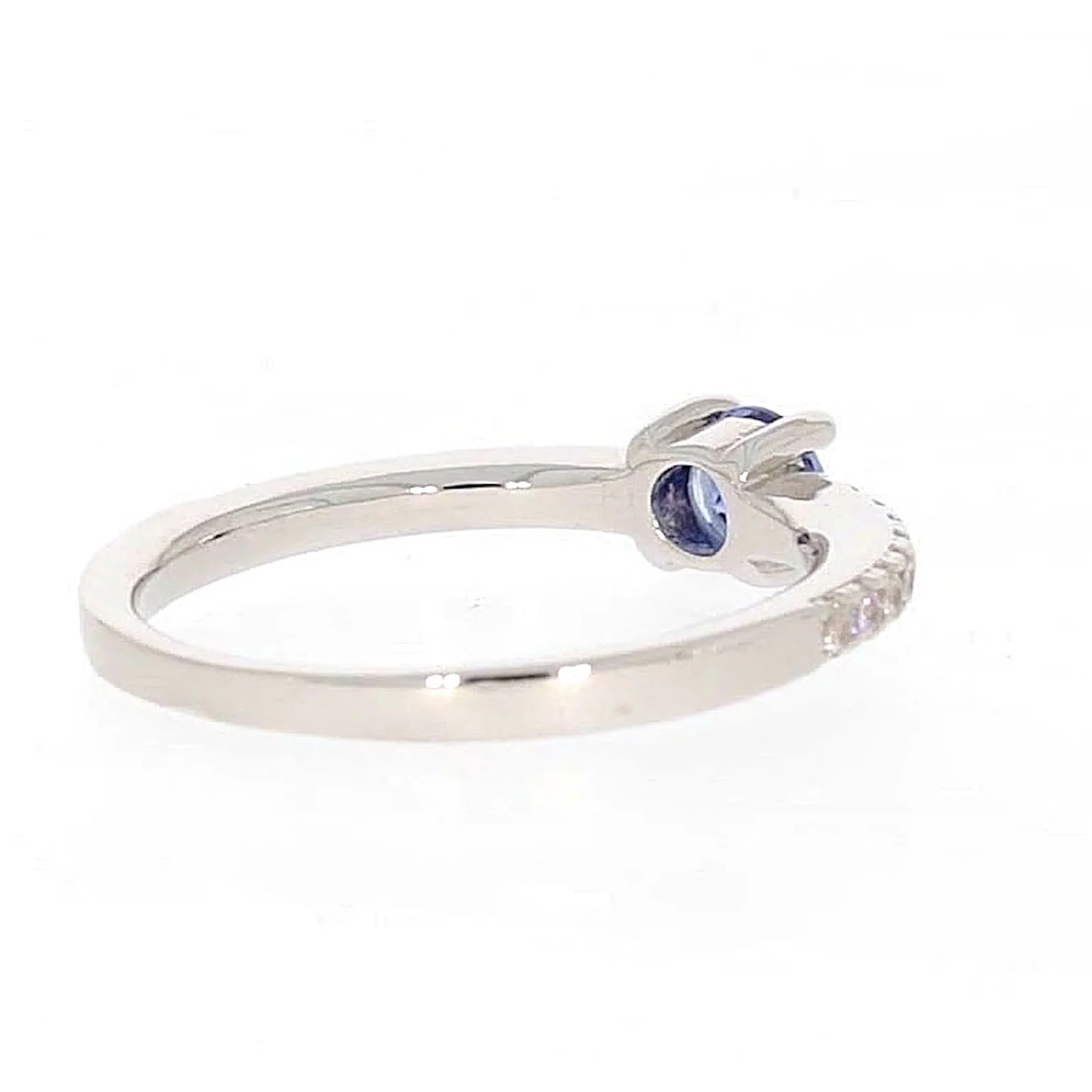 Sterling Silver with Blue Cubic Zirconia Stacker Ring - Image 47