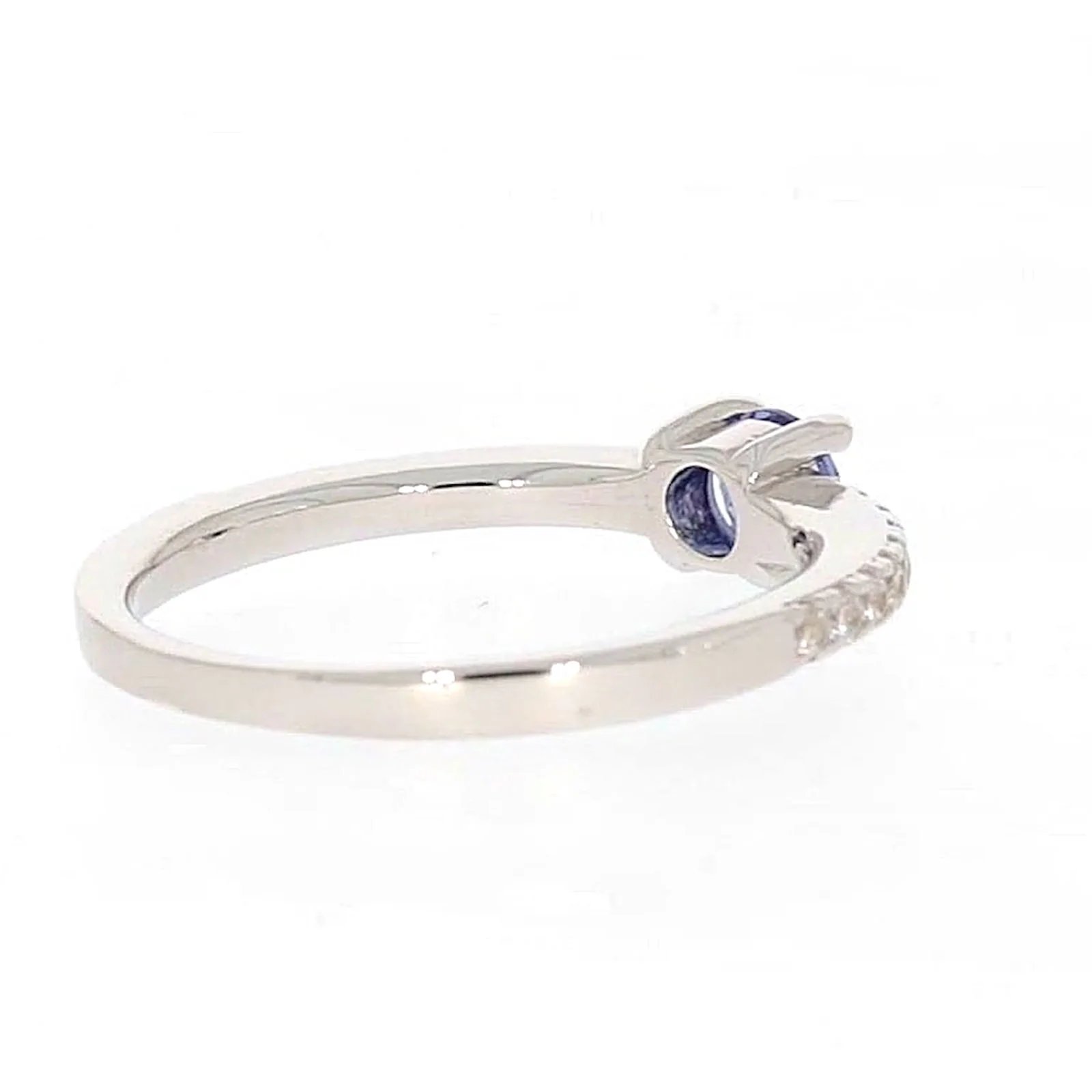 Sterling Silver with Blue Cubic Zirconia Stacker Ring - Image 48