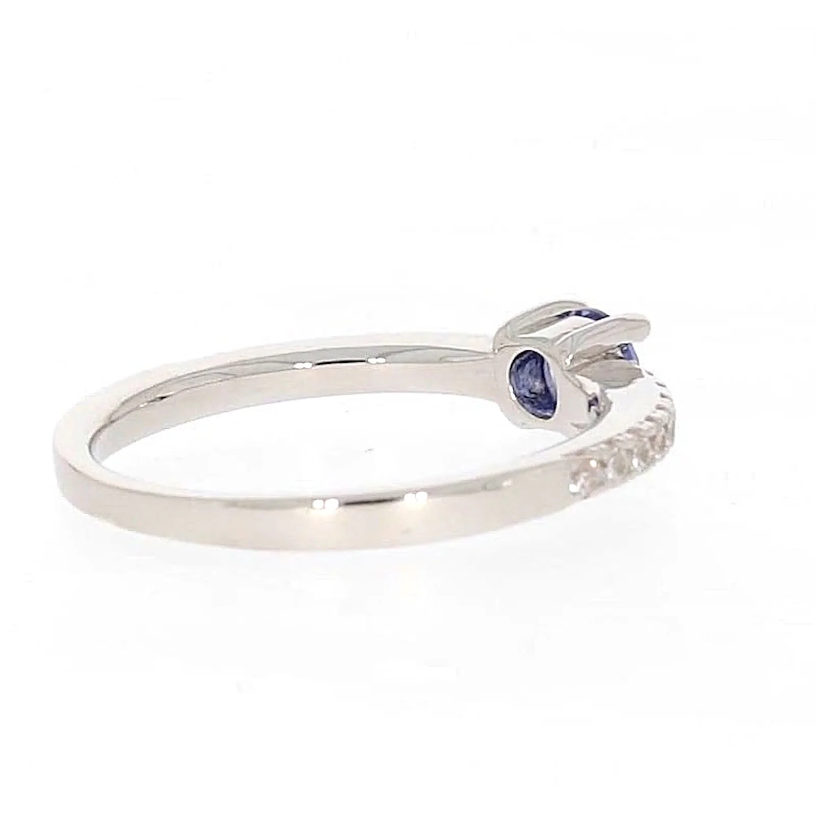 Sterling Silver with Blue Cubic Zirconia Stacker Ring - Image 49
