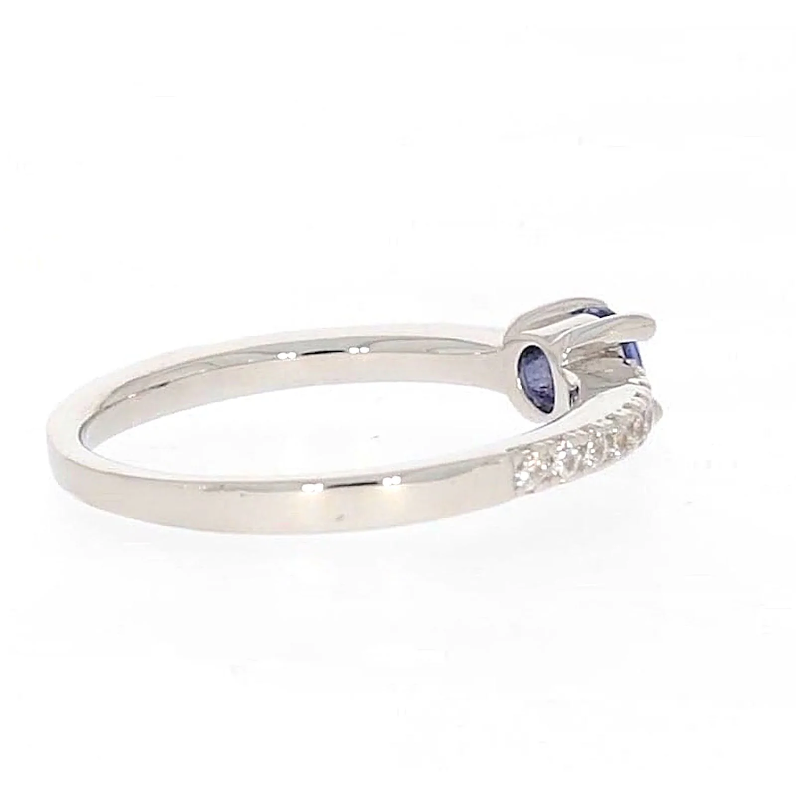 Sterling Silver with Blue Cubic Zirconia Stacker Ring - Image 51