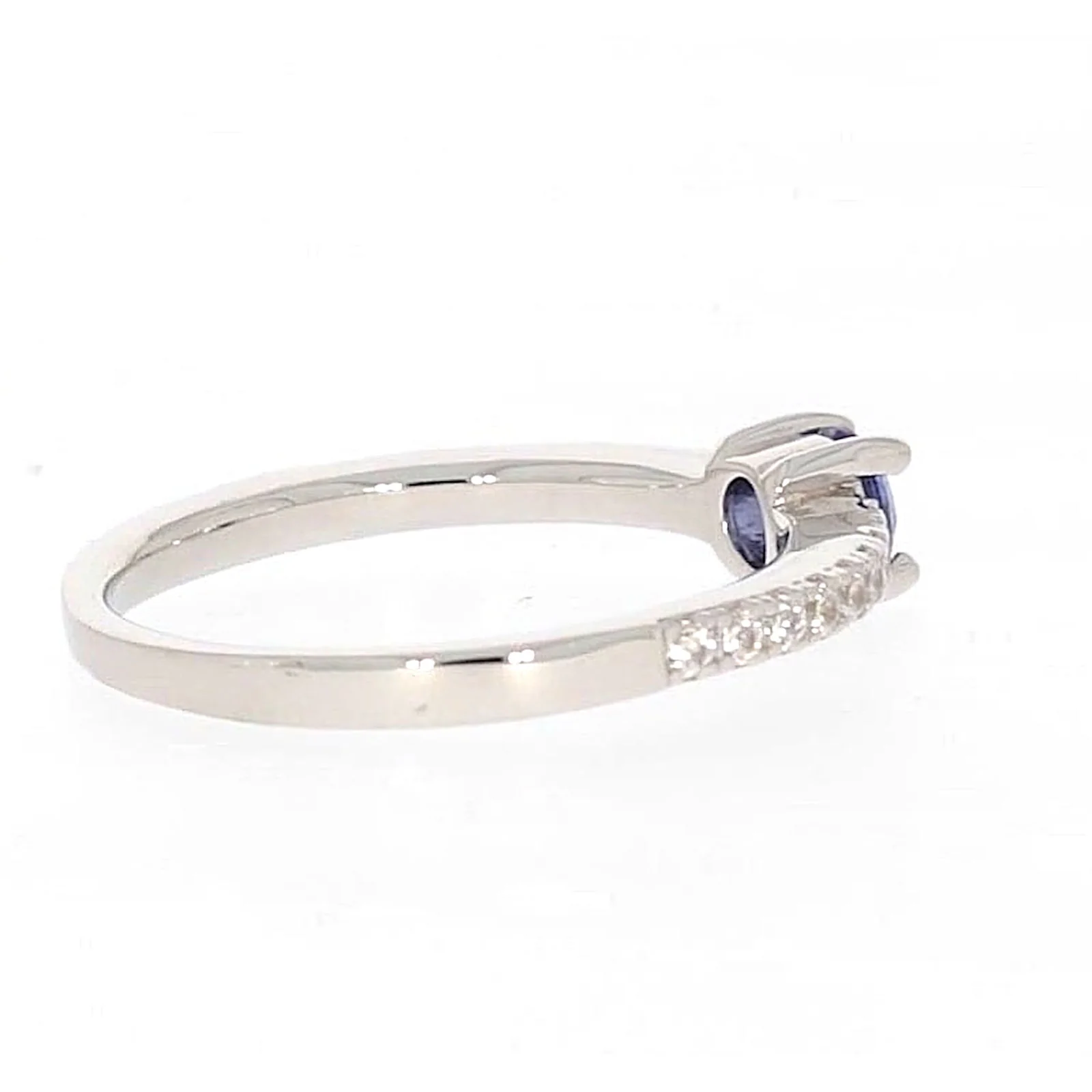 Sterling Silver with Blue Cubic Zirconia Stacker Ring - Image 52