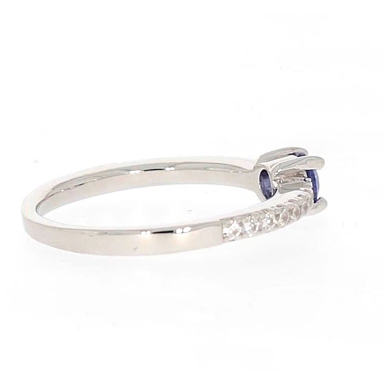 Sterling Silver with Blue Cubic Zirconia Stacker Ring - Image 53