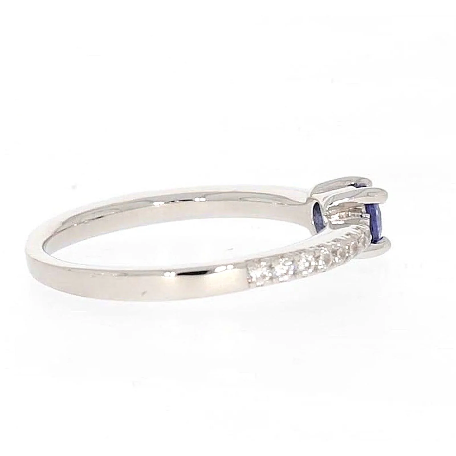 Sterling Silver with Blue Cubic Zirconia Stacker Ring - Image 54