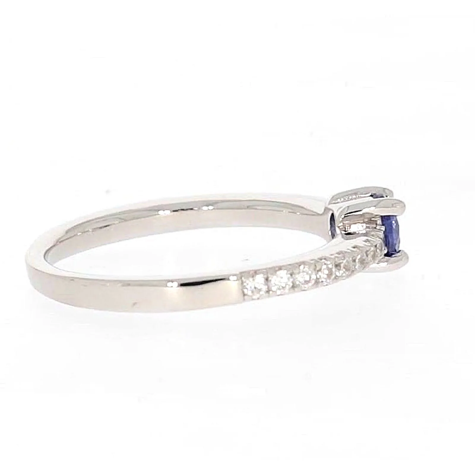 Sterling Silver with Blue Cubic Zirconia Stacker Ring - Image 55