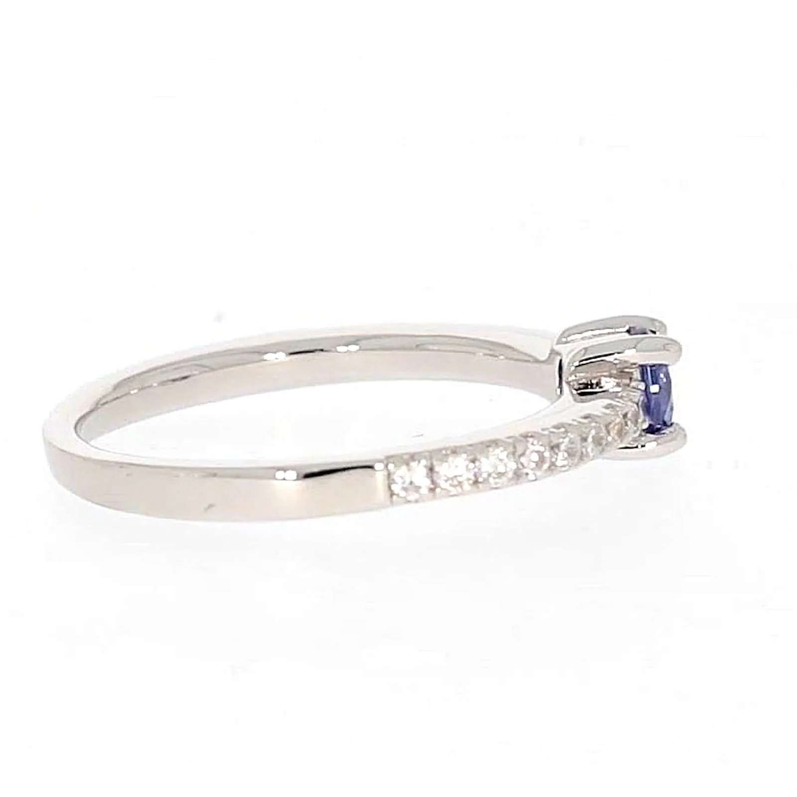 Sterling Silver with Blue Cubic Zirconia Stacker Ring - Image 56