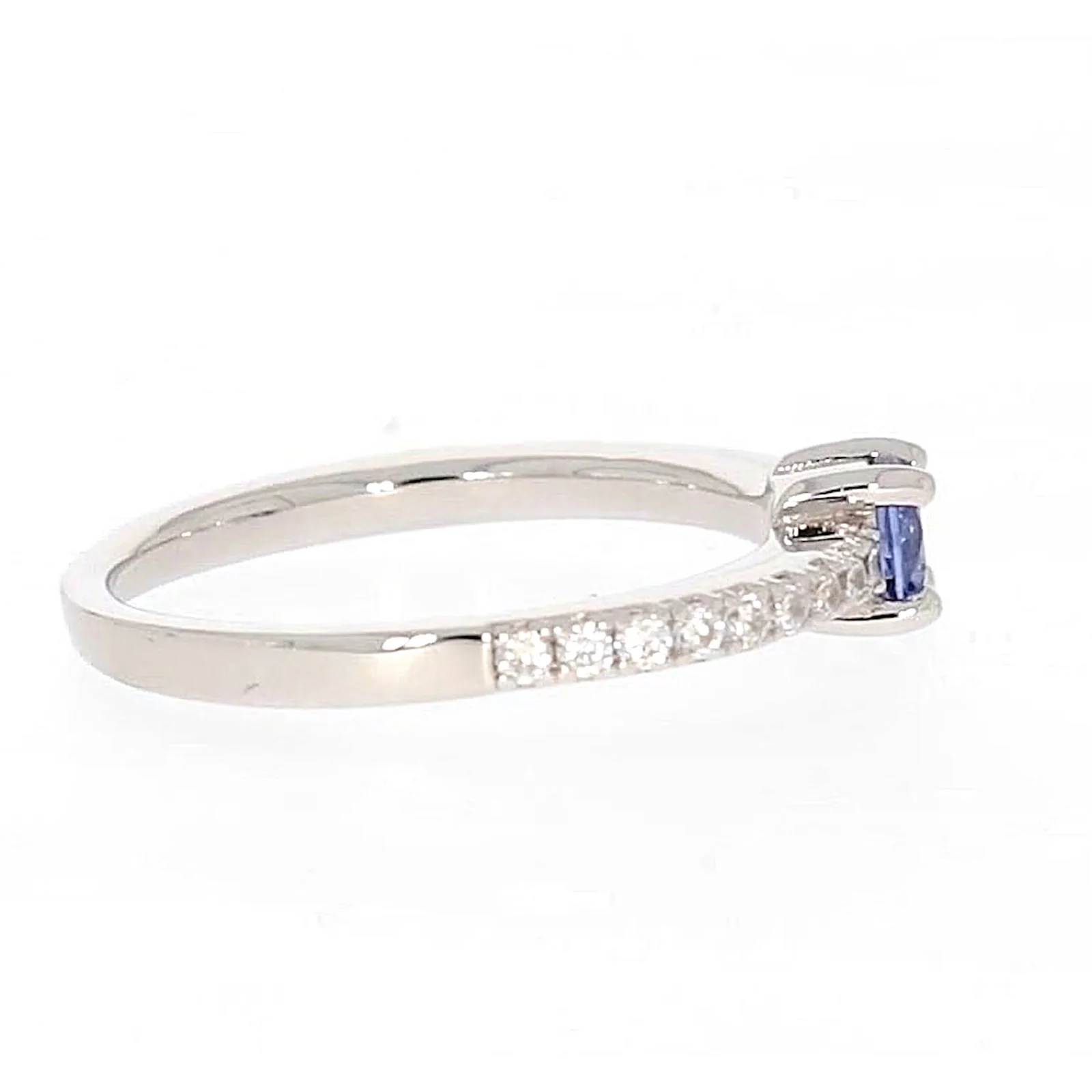 Sterling Silver with Blue Cubic Zirconia Stacker Ring - Image 57