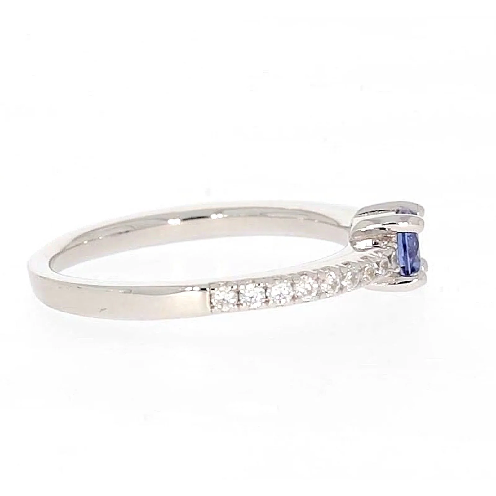 Sterling Silver with Blue Cubic Zirconia Stacker Ring - Image 58