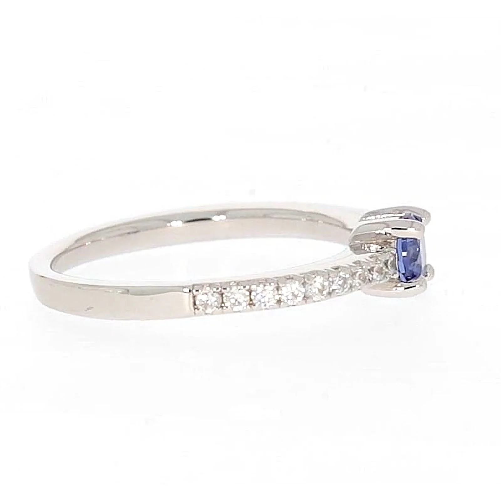 Sterling Silver with Blue Cubic Zirconia Stacker Ring - Image 59