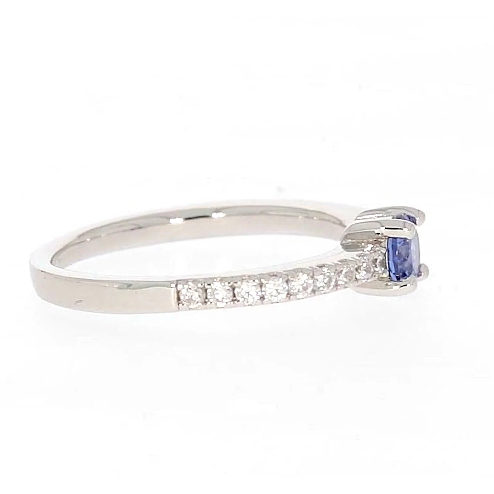 Sterling Silver with Blue Cubic Zirconia Stacker Ring - Image 60