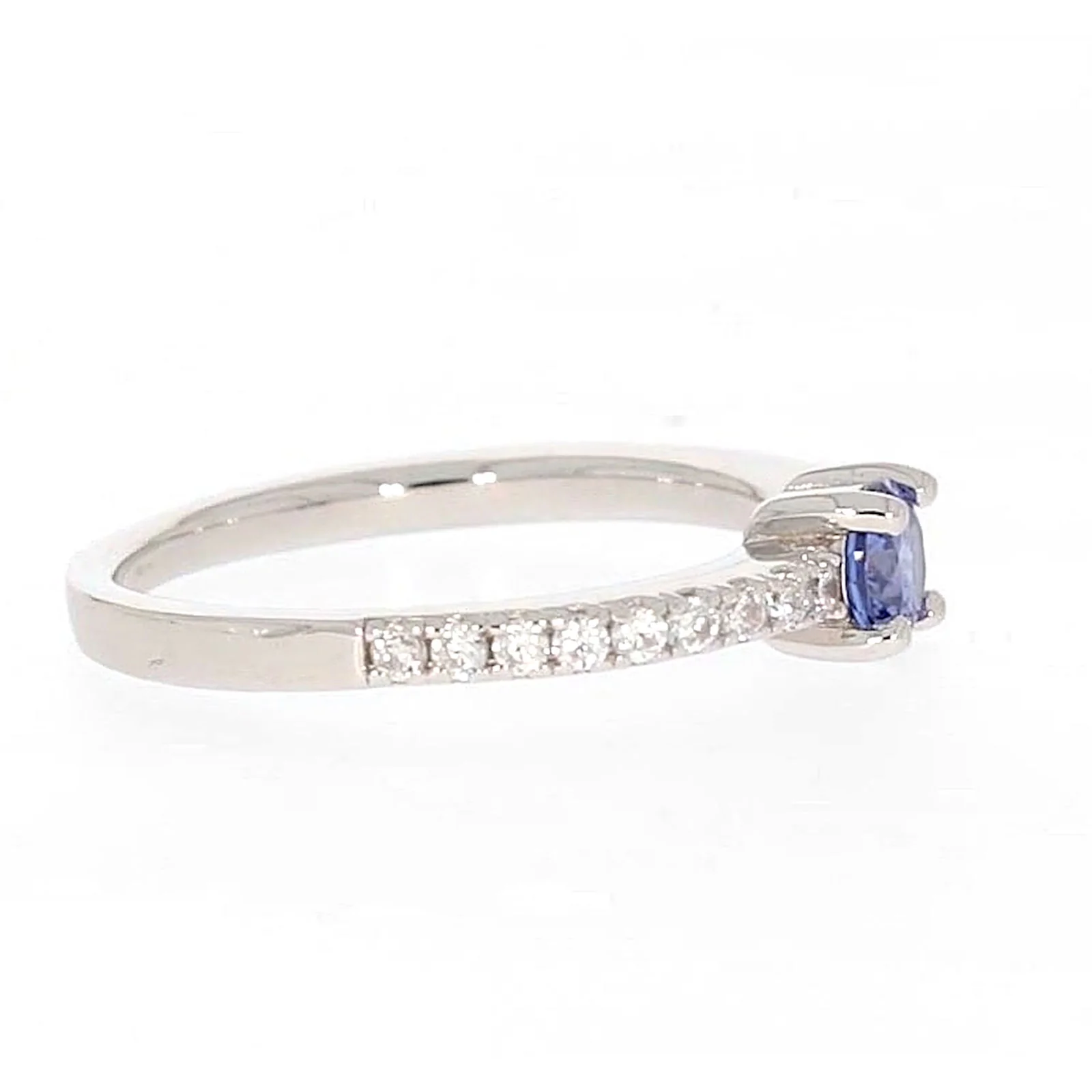 Sterling Silver with Blue Cubic Zirconia Stacker Ring - Image 61