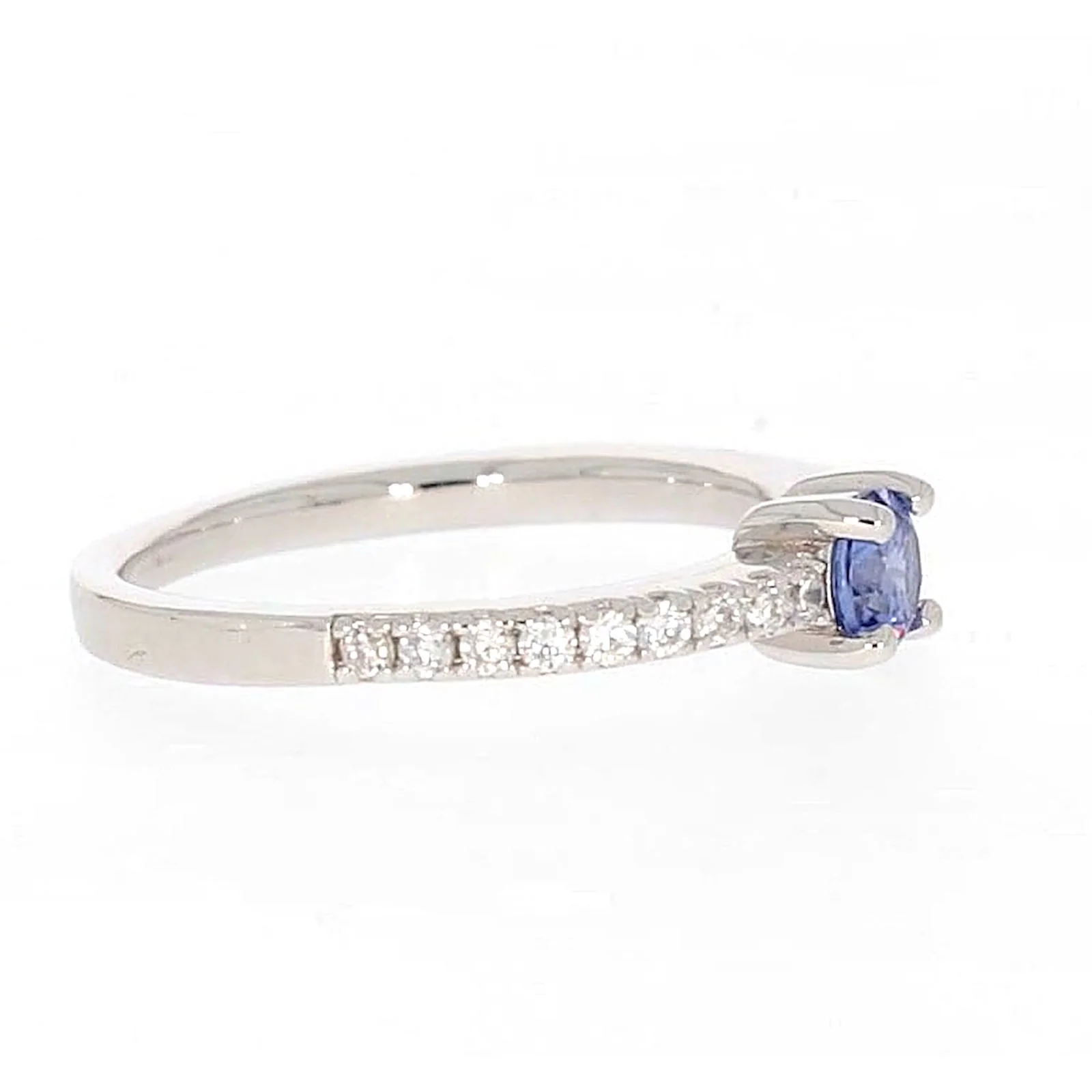 Sterling Silver with Blue Cubic Zirconia Stacker Ring - Image 62