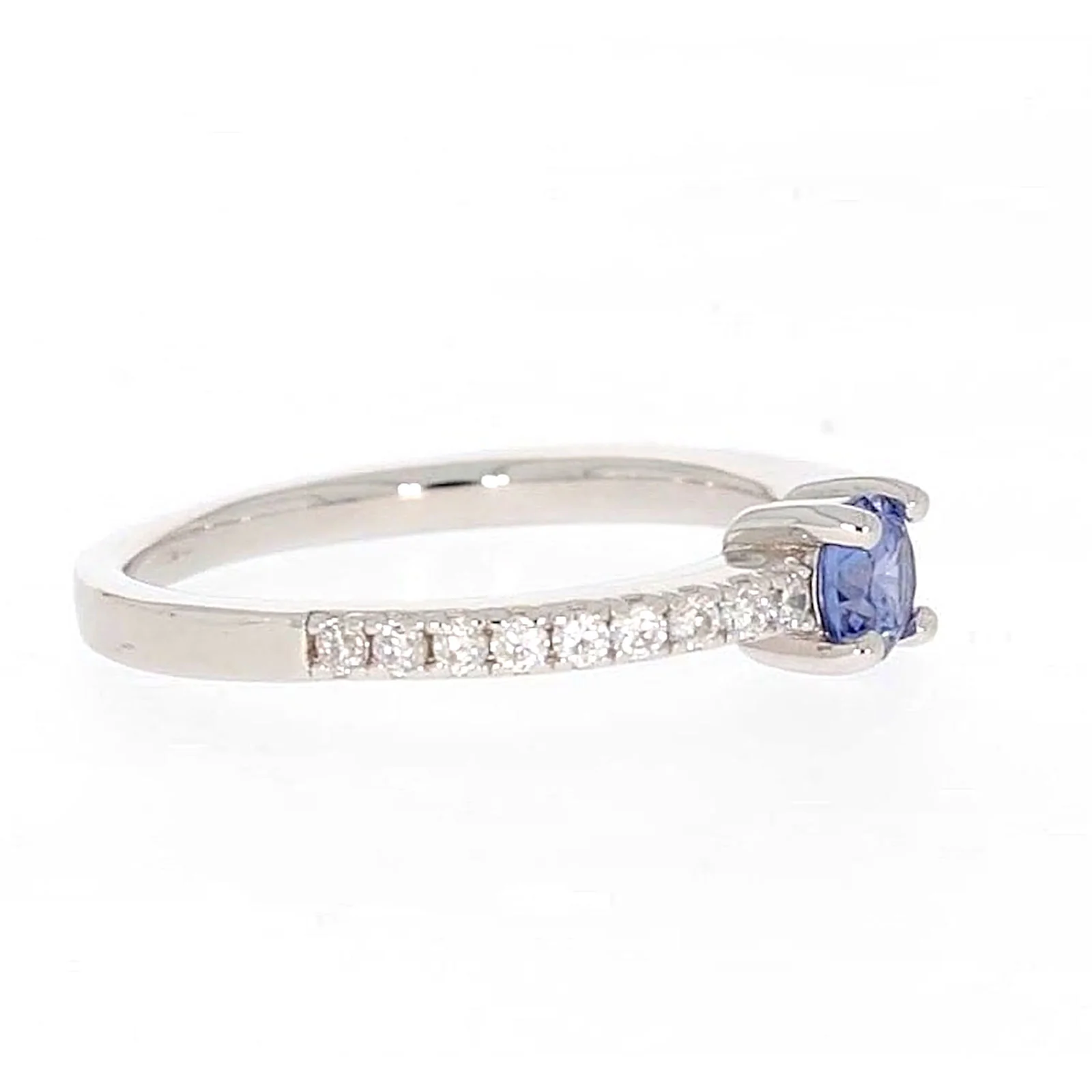 Sterling Silver with Blue Cubic Zirconia Stacker Ring - Image 63
