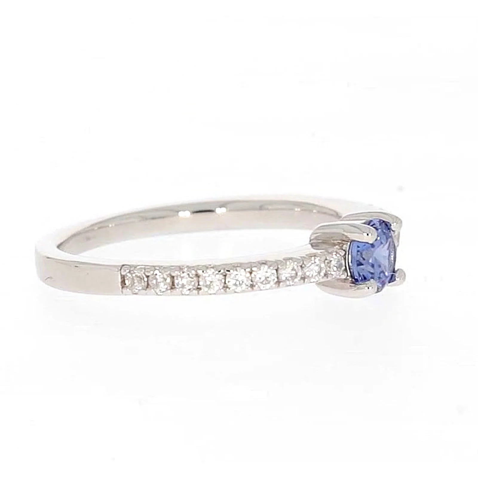 Sterling Silver with Blue Cubic Zirconia Stacker Ring - Image 64