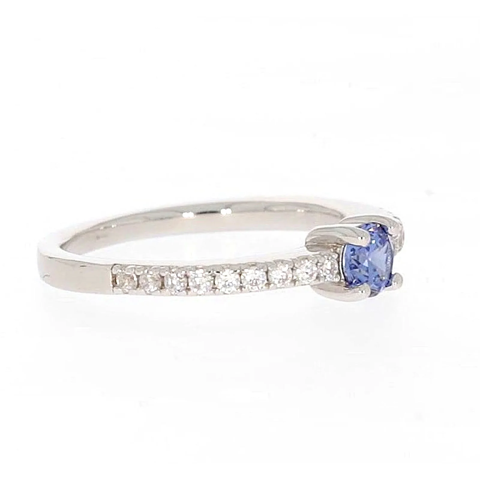 Sterling Silver with Blue Cubic Zirconia Stacker Ring - Image 65