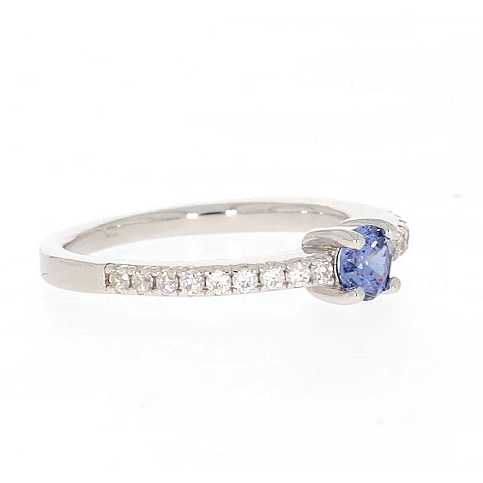 Sterling Silver with Blue Cubic Zirconia Stacker Ring - Image 66