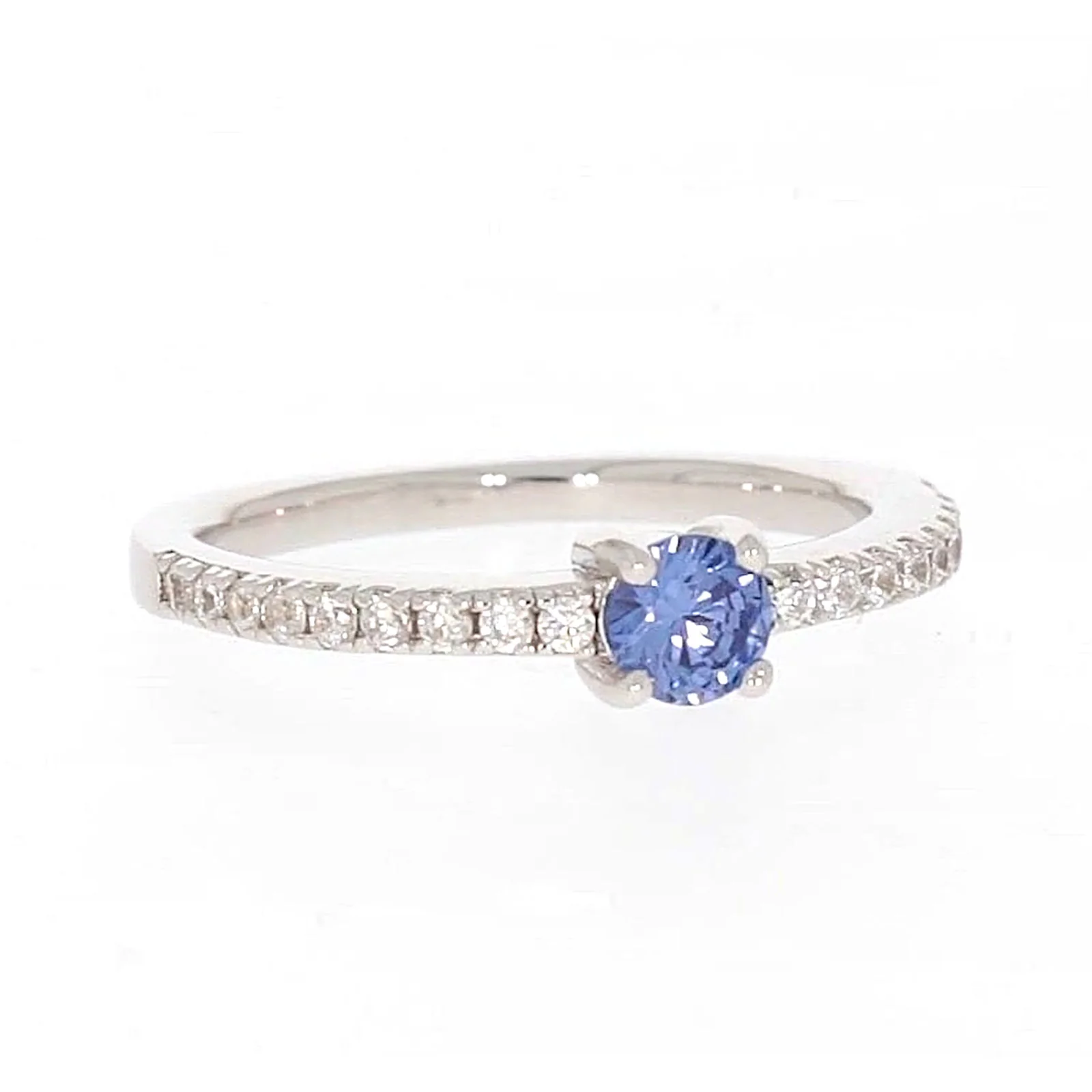 Sterling Silver with Blue Cubic Zirconia Stacker Ring - Image 72