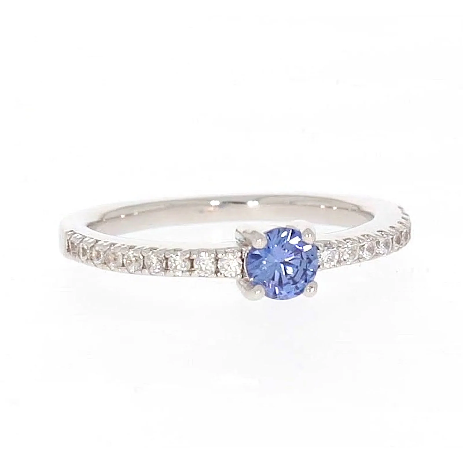 Sterling Silver with Blue Cubic Zirconia Stacker Ring - Image 73