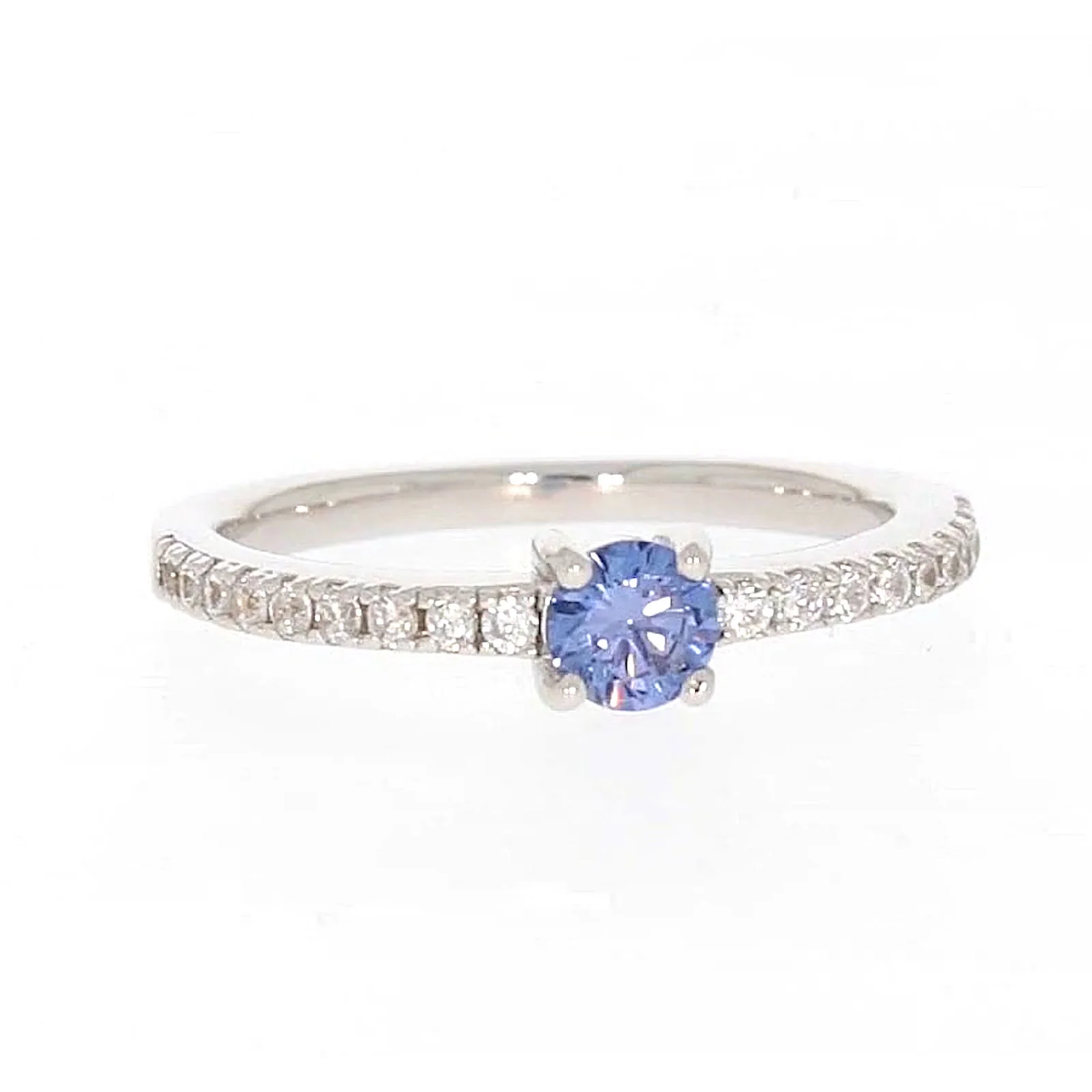 Sterling Silver with Blue Cubic Zirconia Stacker Ring - Image 74