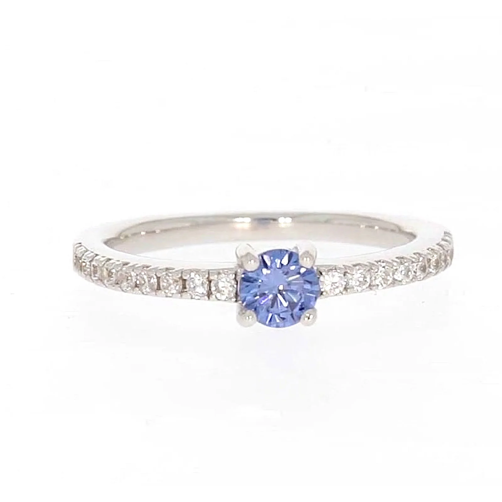Sterling Silver with Blue Cubic Zirconia Stacker Ring - Image 75