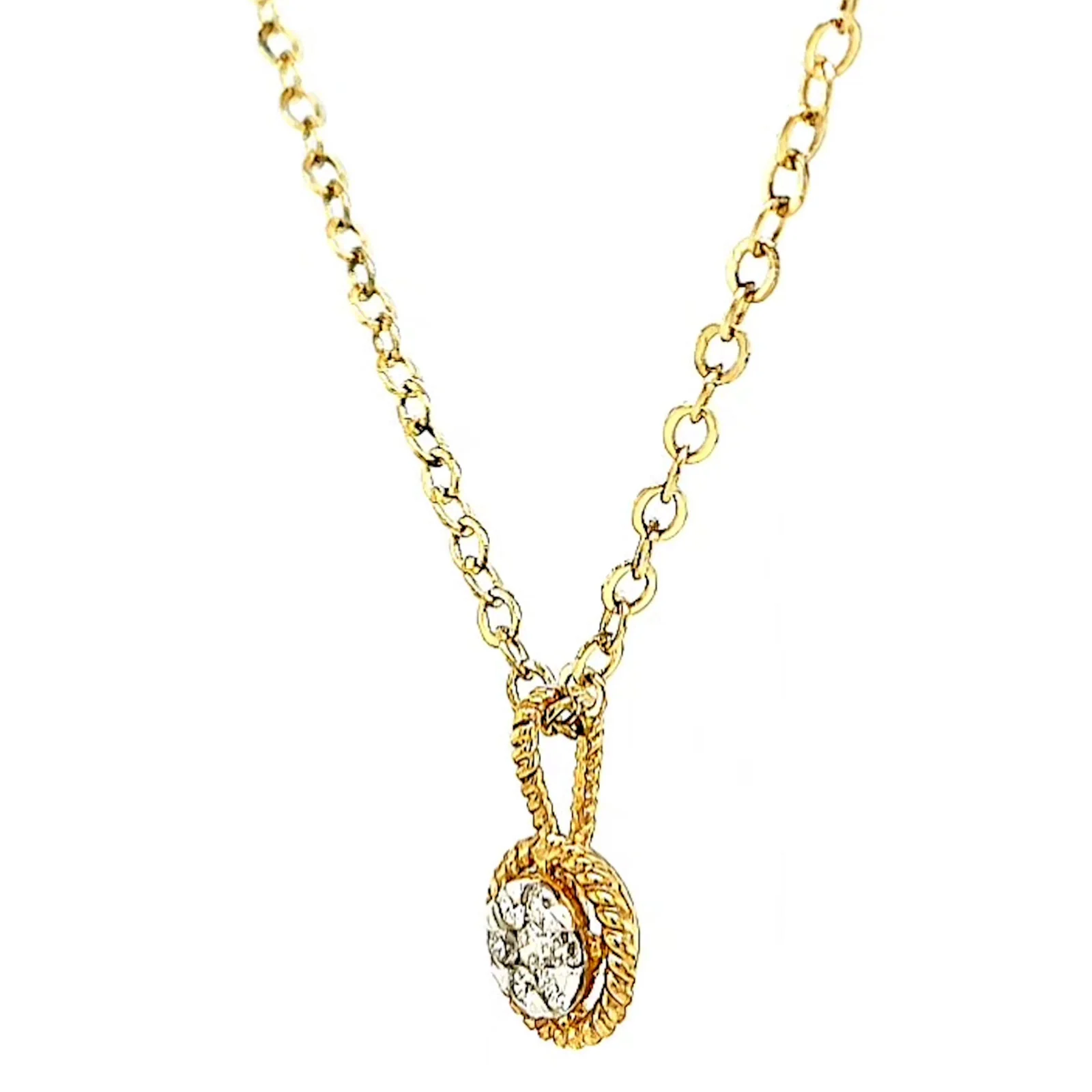 9ct Yellow Gold Round Brilliant Cut with 0.10 CARAT tw of Diamond Pendant - Image 13