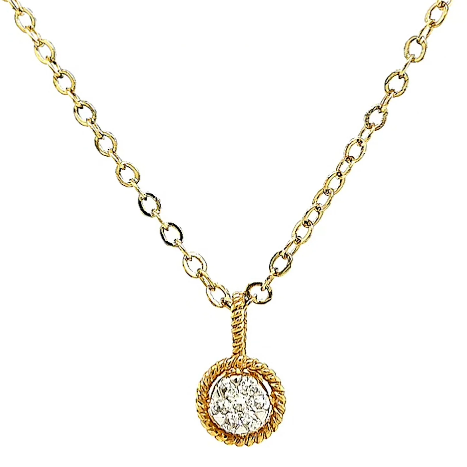9ct Yellow Gold Round Brilliant Cut with 0.10 CARAT tw of Diamond Pendant - Image 4