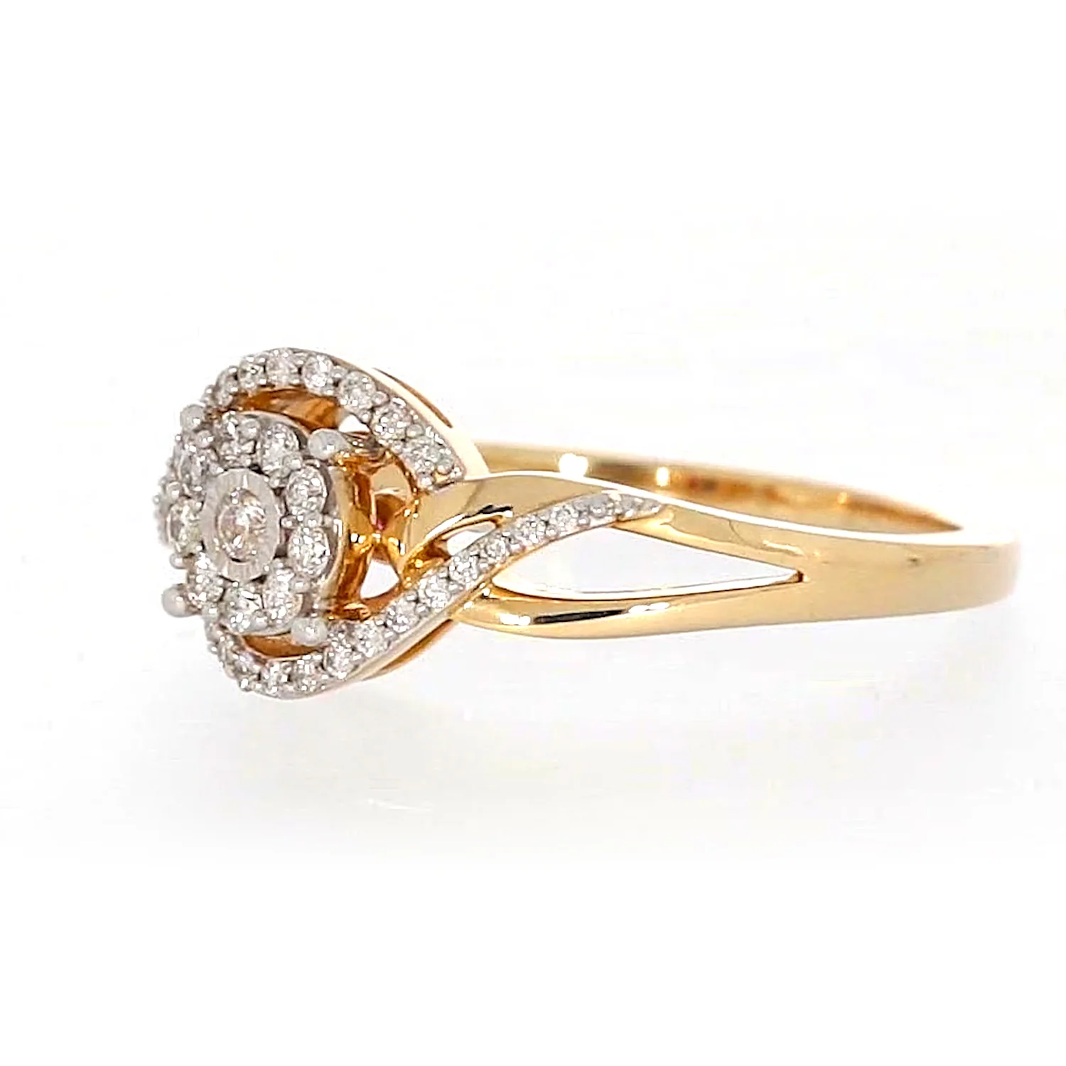 London 9ct Yellow Gold Round Brilliant Cut with 1/4 CARAT tw of Diamonds Ring - Image 10