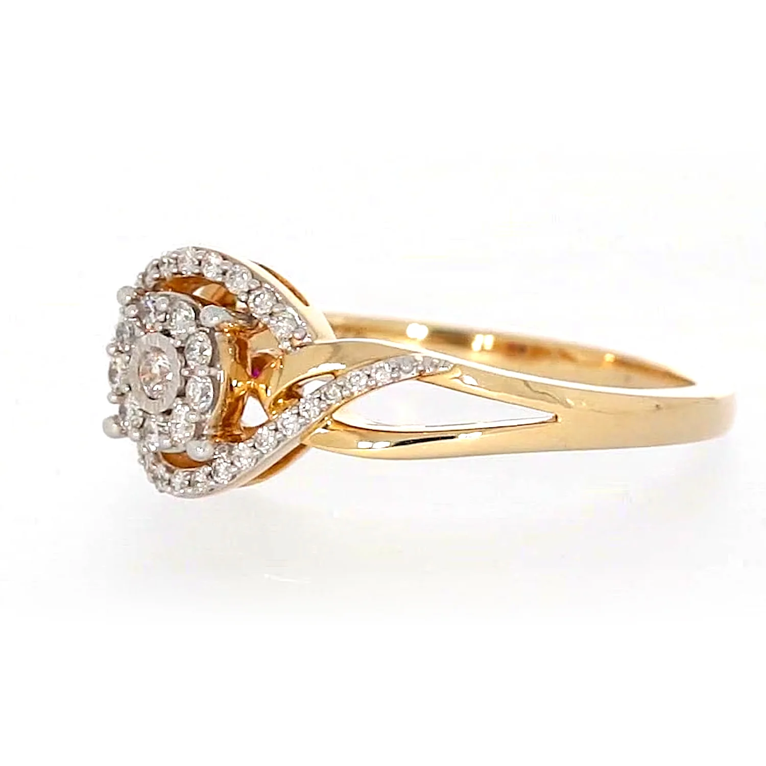 London 9ct Yellow Gold Round Brilliant Cut with 1/4 CARAT tw of Diamonds Ring - Image 11