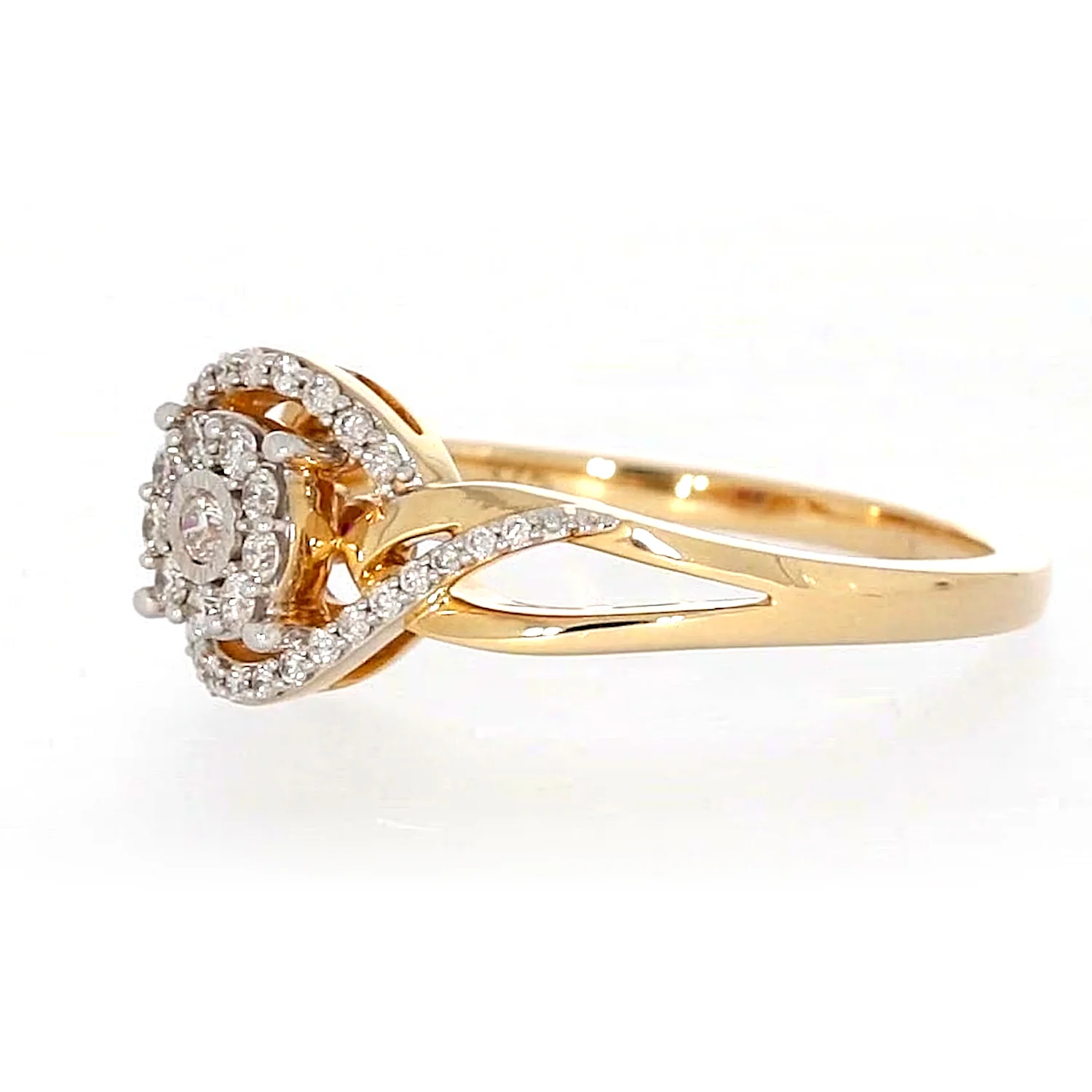 London 9ct Yellow Gold Round Brilliant Cut with 1/4 CARAT tw of Diamonds Ring - Image 12
