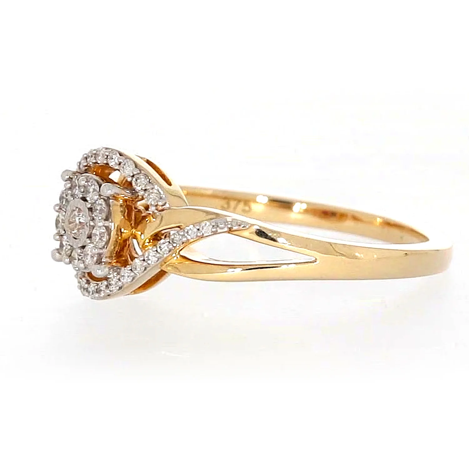 London 9ct Yellow Gold Round Brilliant Cut with 1/4 CARAT tw of Diamonds Ring - Image 13