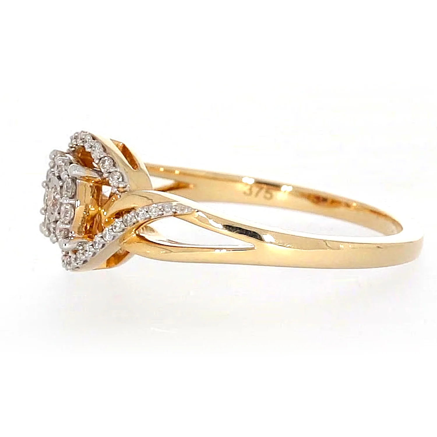 London 9ct Yellow Gold Round Brilliant Cut with 1/4 CARAT tw of Diamonds Ring - Image 16