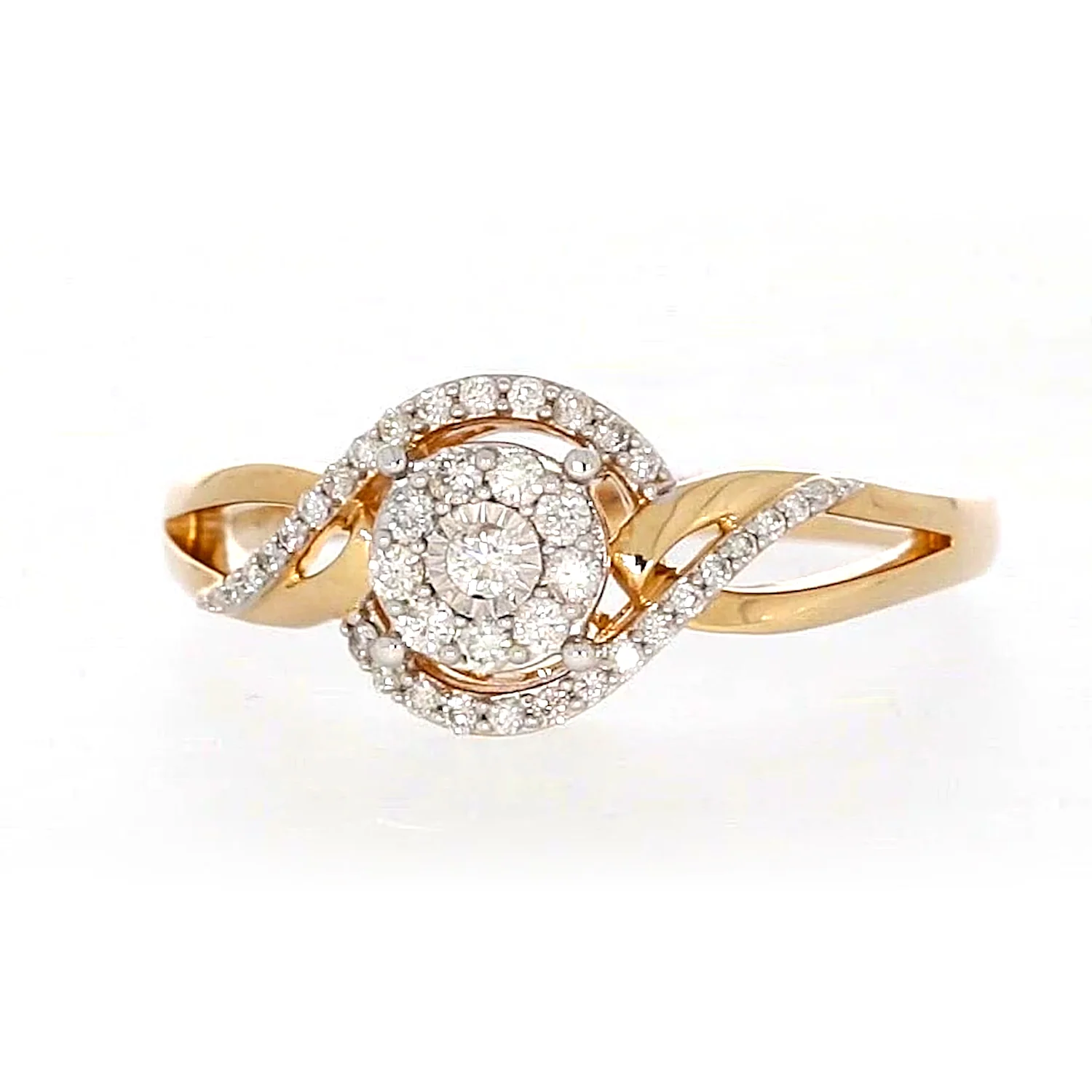 London 9ct Yellow Gold Round Brilliant Cut with 1/4 CARAT tw of Diamonds Ring - Image 3