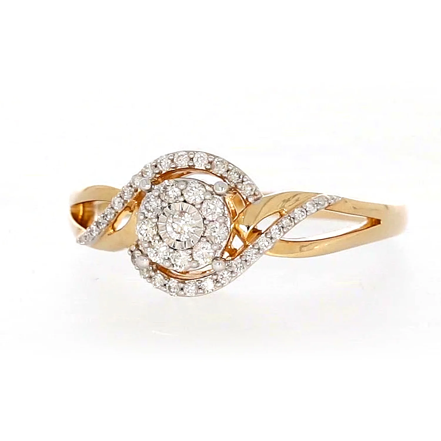 London 9ct Yellow Gold Round Brilliant Cut with 1/4 CARAT tw of Diamonds Ring - Image 4