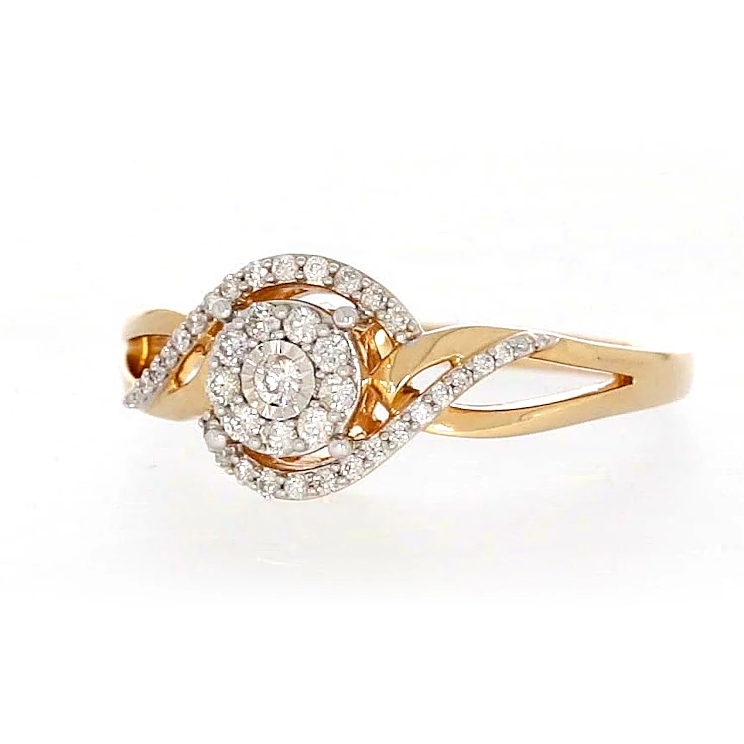 London 9ct Yellow Gold Round Brilliant Cut with 1/4 CARAT tw of Diamonds Ring - Image 5