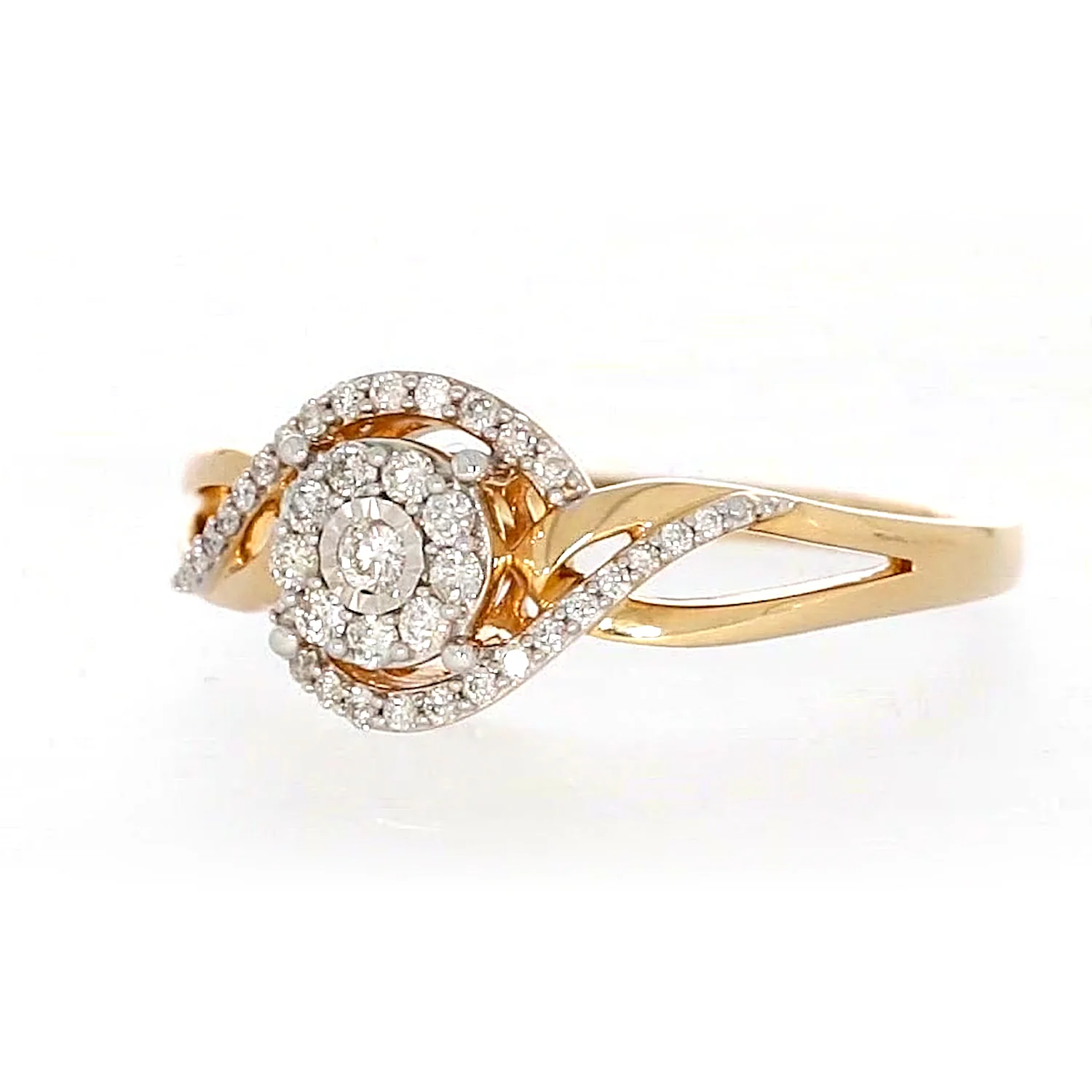 London 9ct Yellow Gold Round Brilliant Cut with 1/4 CARAT tw of Diamonds Ring - Image 6