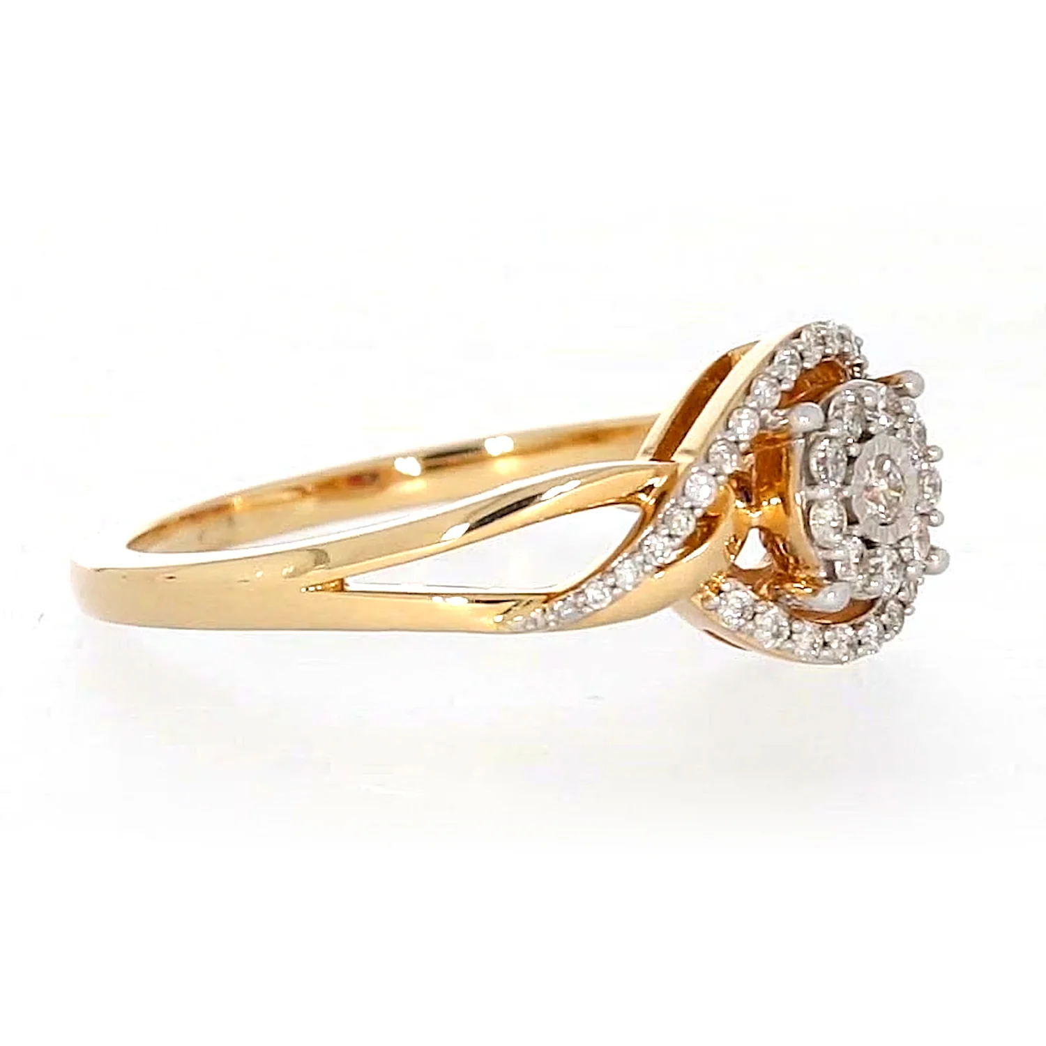 London 9ct Yellow Gold Round Brilliant Cut with 1/4 CARAT tw of Diamonds Ring - Image 64