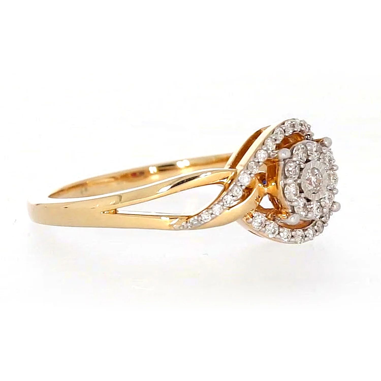 London 9ct Yellow Gold Round Brilliant Cut with 1/4 CARAT tw of Diamonds Ring - Image 65