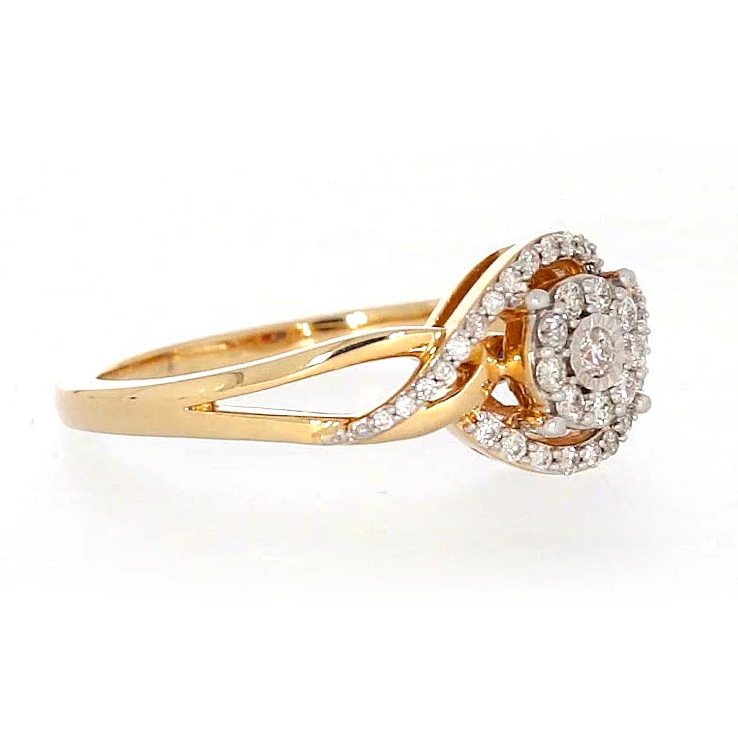 London 9ct Yellow Gold Round Brilliant Cut with 1/4 CARAT tw of Diamonds Ring - Image 66