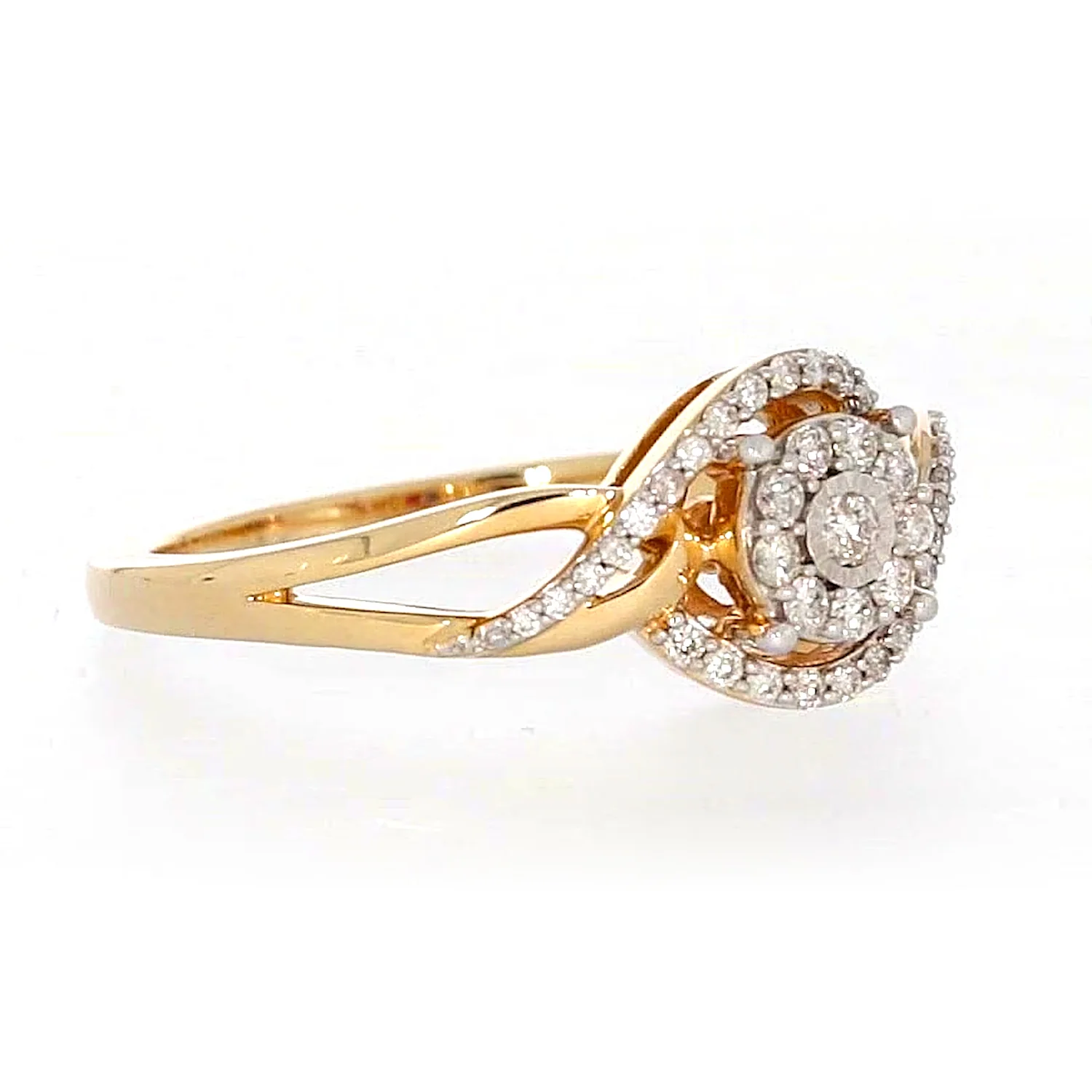 London 9ct Yellow Gold Round Brilliant Cut with 1/4 CARAT tw of Diamonds Ring - Image 67