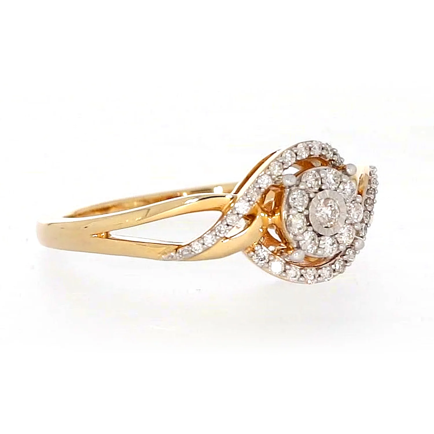 London 9ct Yellow Gold Round Brilliant Cut with 1/4 CARAT tw of Diamonds Ring - Image 68