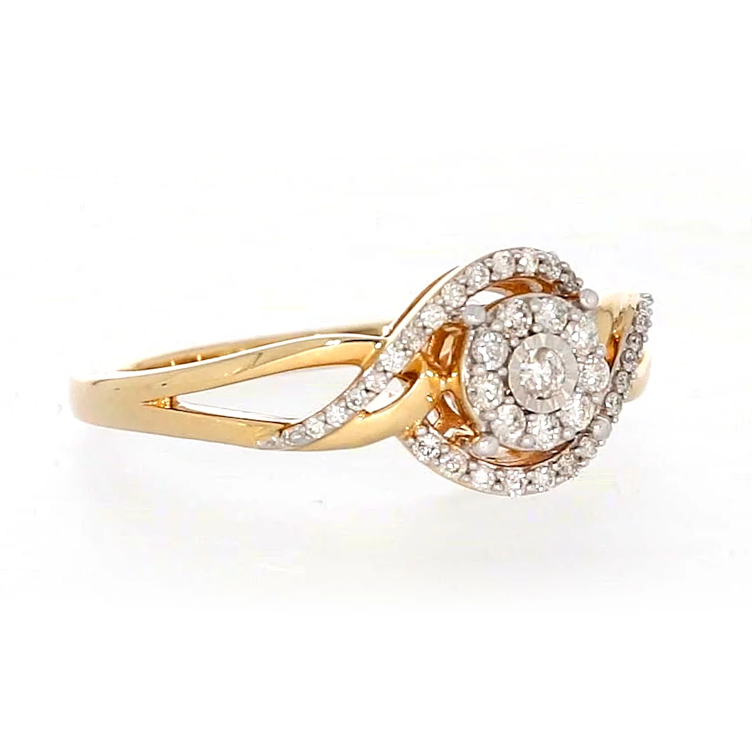 London 9ct Yellow Gold Round Brilliant Cut with 1/4 CARAT tw of Diamonds Ring - Image 69