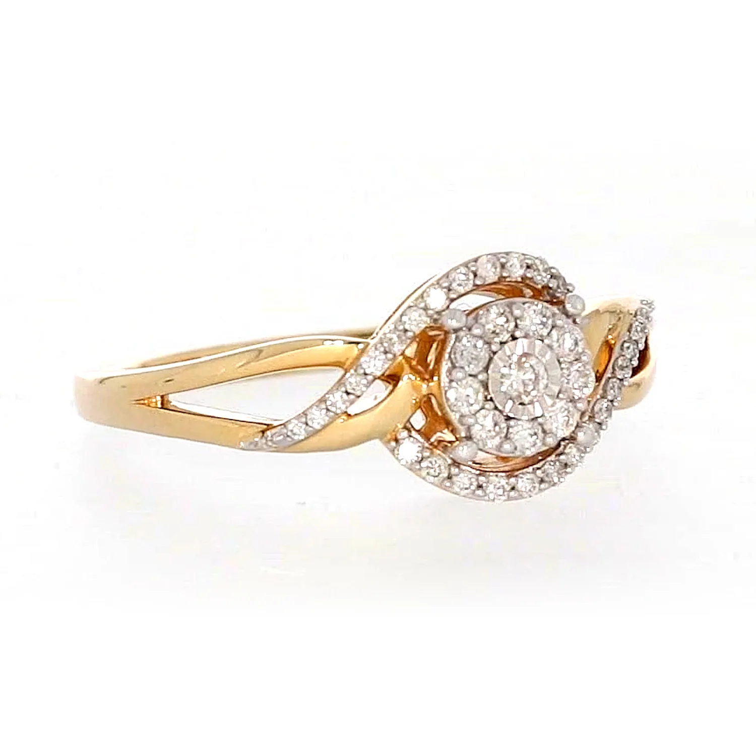 London 9ct Yellow Gold Round Brilliant Cut with 1/4 CARAT tw of Diamonds Ring - Image 70