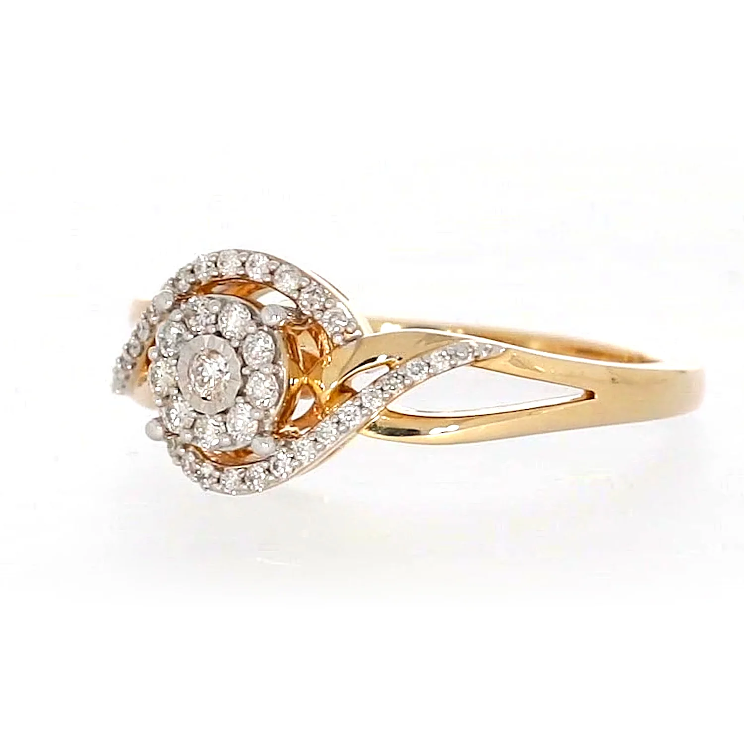 London 9ct Yellow Gold Round Brilliant Cut with 1/4 CARAT tw of Diamonds Ring - Image 8